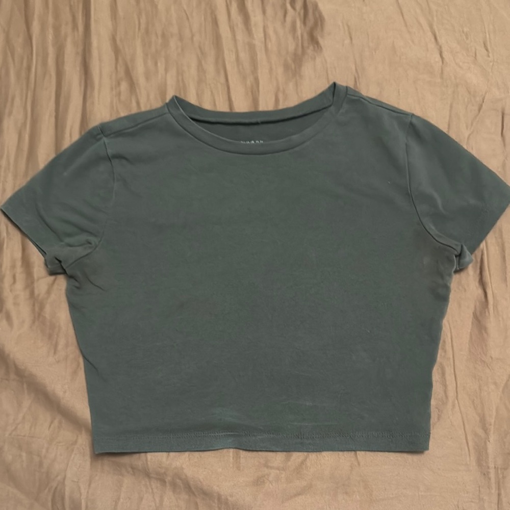 Women's Army Green Crop Top
